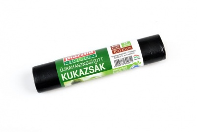 Szemeteszsák, újrahasznosított, 135 l, 5 db, 70x110 cm, MAZZINI