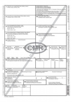 Nyomtatvány, nemzetközi fuvarlevél, 6 példány, A4, VICTORIA PAPER "CMR"